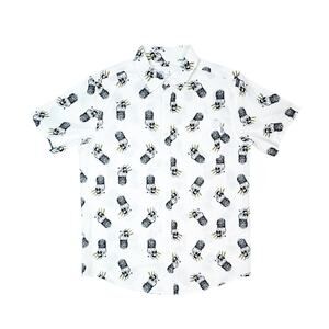 Hurley Skull Print Short Sleeve Button-Up Shirt - Men's Size S